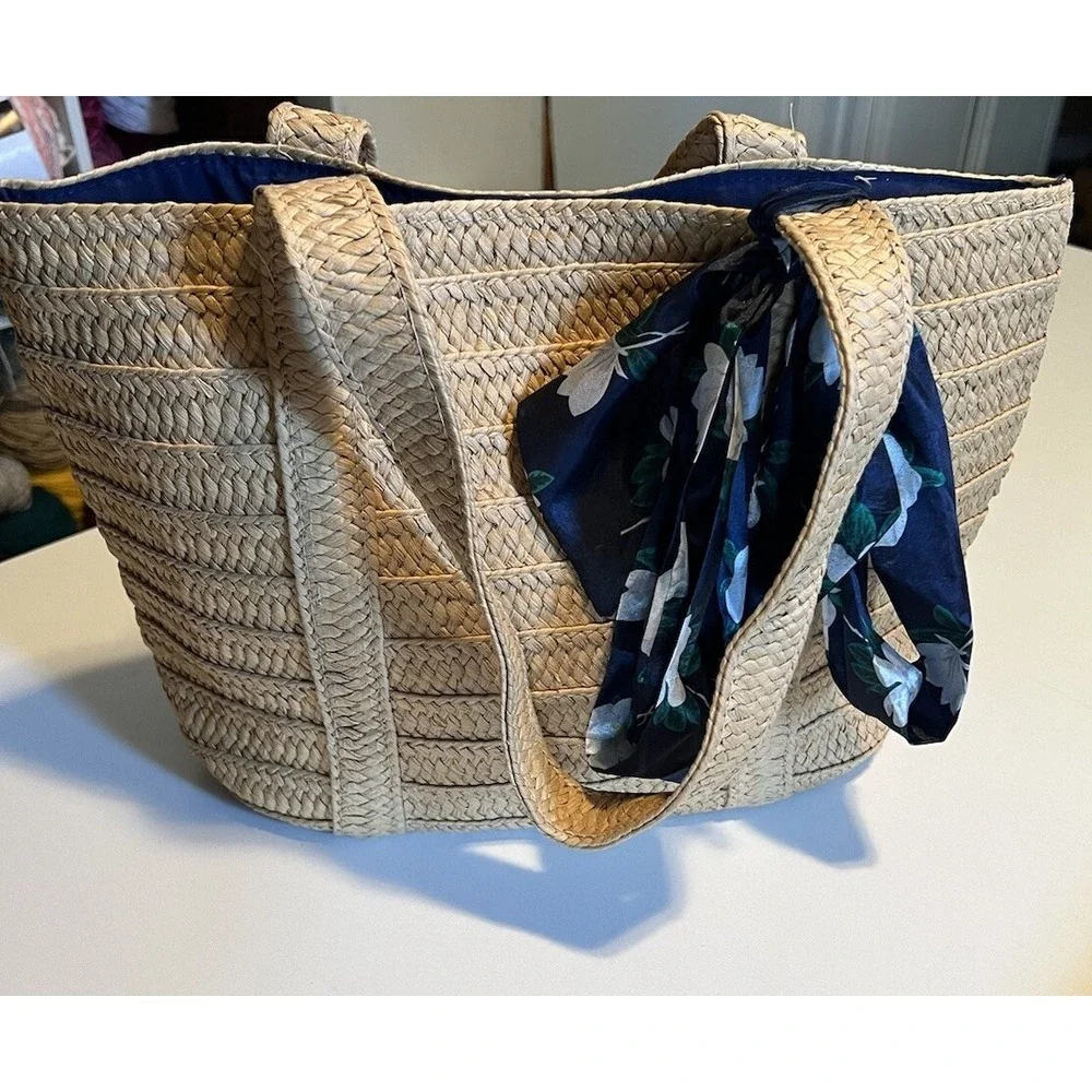 Draper James Everyday Straw Shoulder Bag -‎ Natural Straw Look Tote
